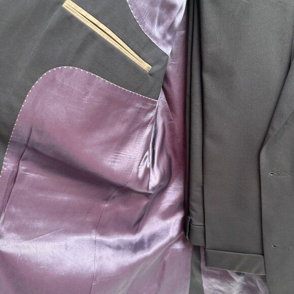 Jack Victor 3Sixty5 Black Two Piece Suit Mens Size 44L Union Made In Canada - Picture 5 of 16